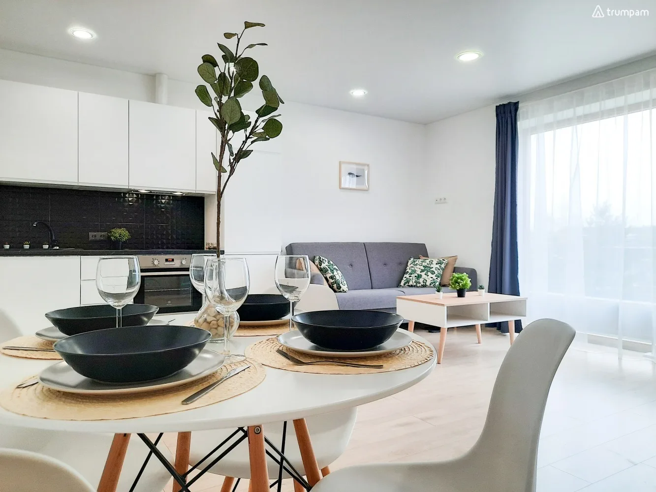 Просторная и стильная квартира с балконом в Швянтойи