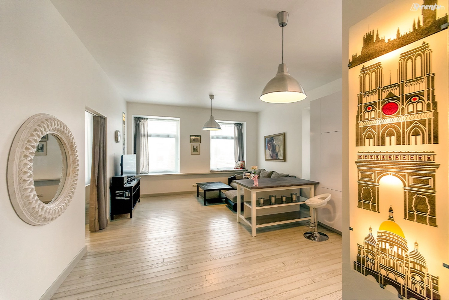 Квартиры с витражами в Жверинас + парковка