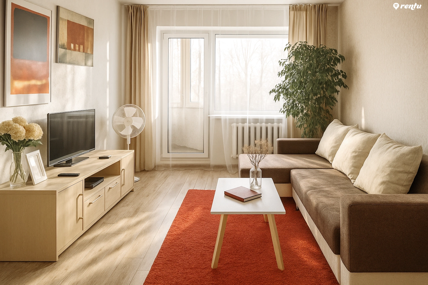 Уютные и светлые 2-ух комнатная кватира